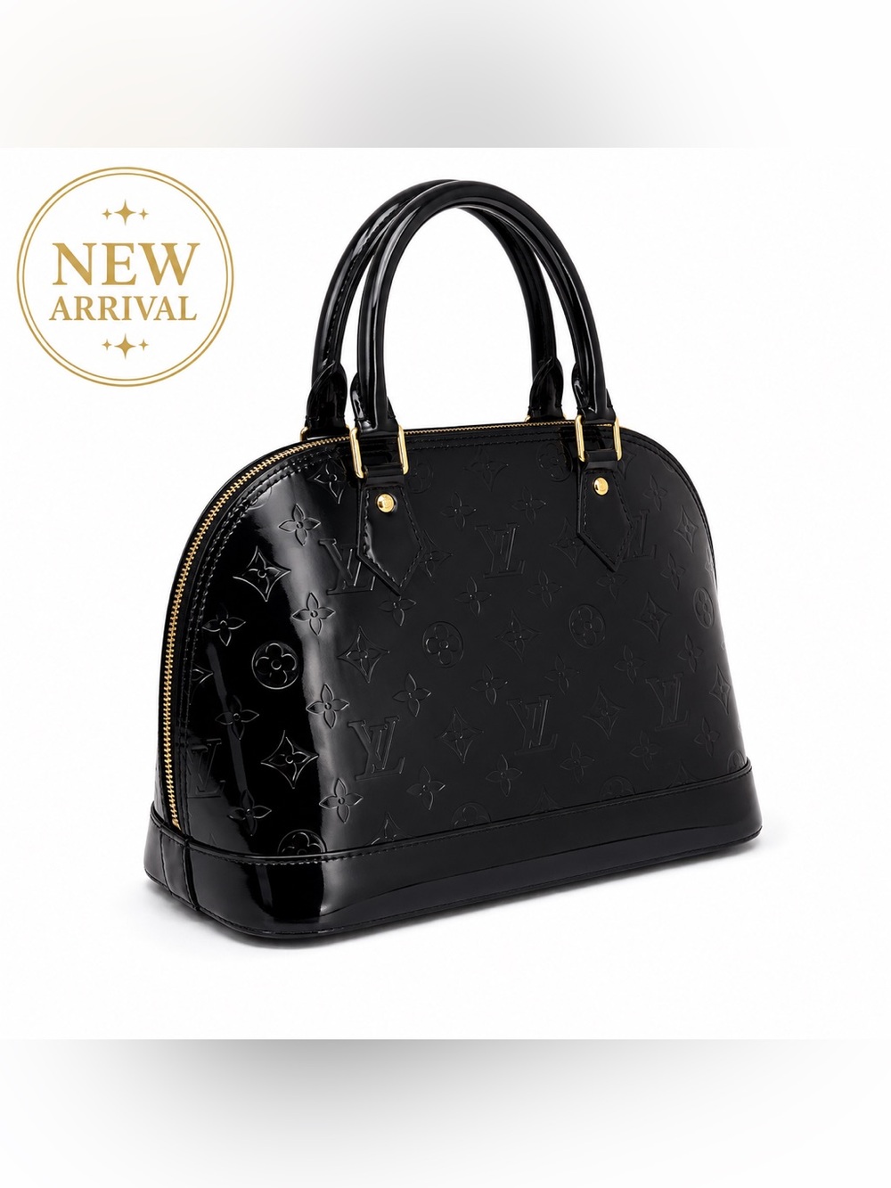 🖤 Women’s Black Monogram Patent Dome Handbag 🖤